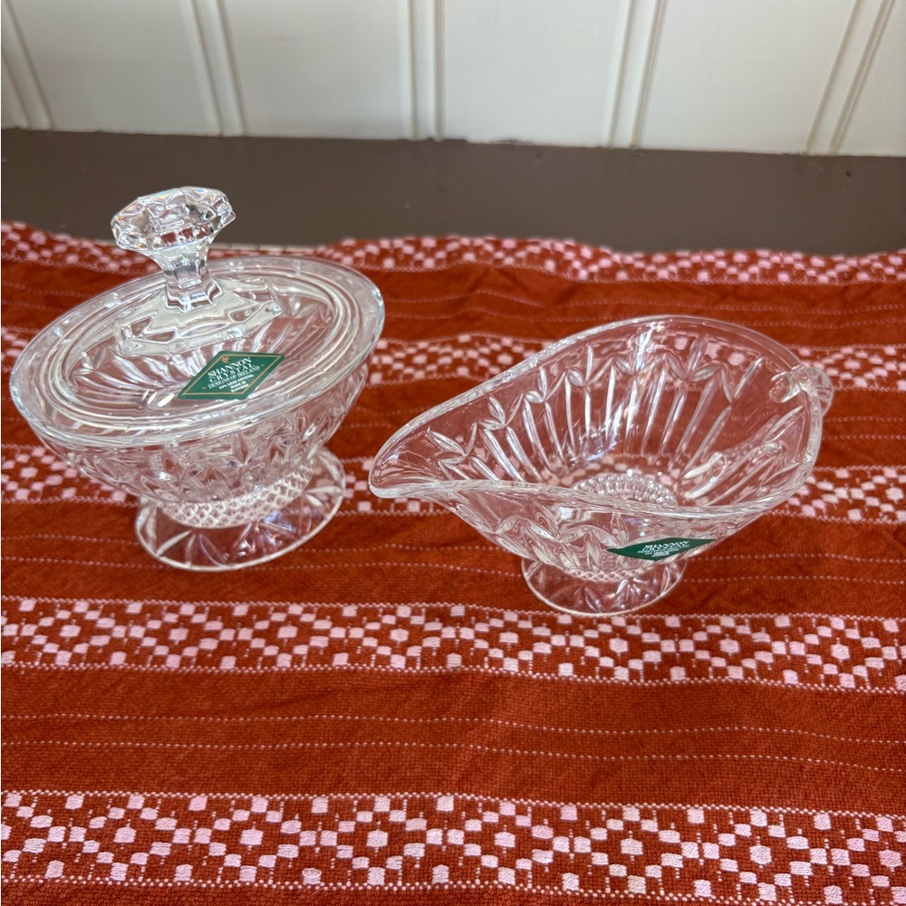 Elegant Crystal Sugar and Creamer Set